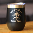 Girls Just Wanna Have Sun - Wine Tumbler Cup with Sliding Lid - Stainless Steel Insulated Mug - Funny Beach Themed Gifts for Women