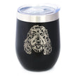 Golden Doodle Face - Wine Tumbler Cup with Sliding Lid - Stainless Steel Insulated Mug - Goldendoodle Gifts for Women & Men