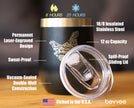 Hen - Wine Tumbler Glass with Sliding Lid - Stainless Steel Insulated Mug - Chicken Gifts for Women and Men