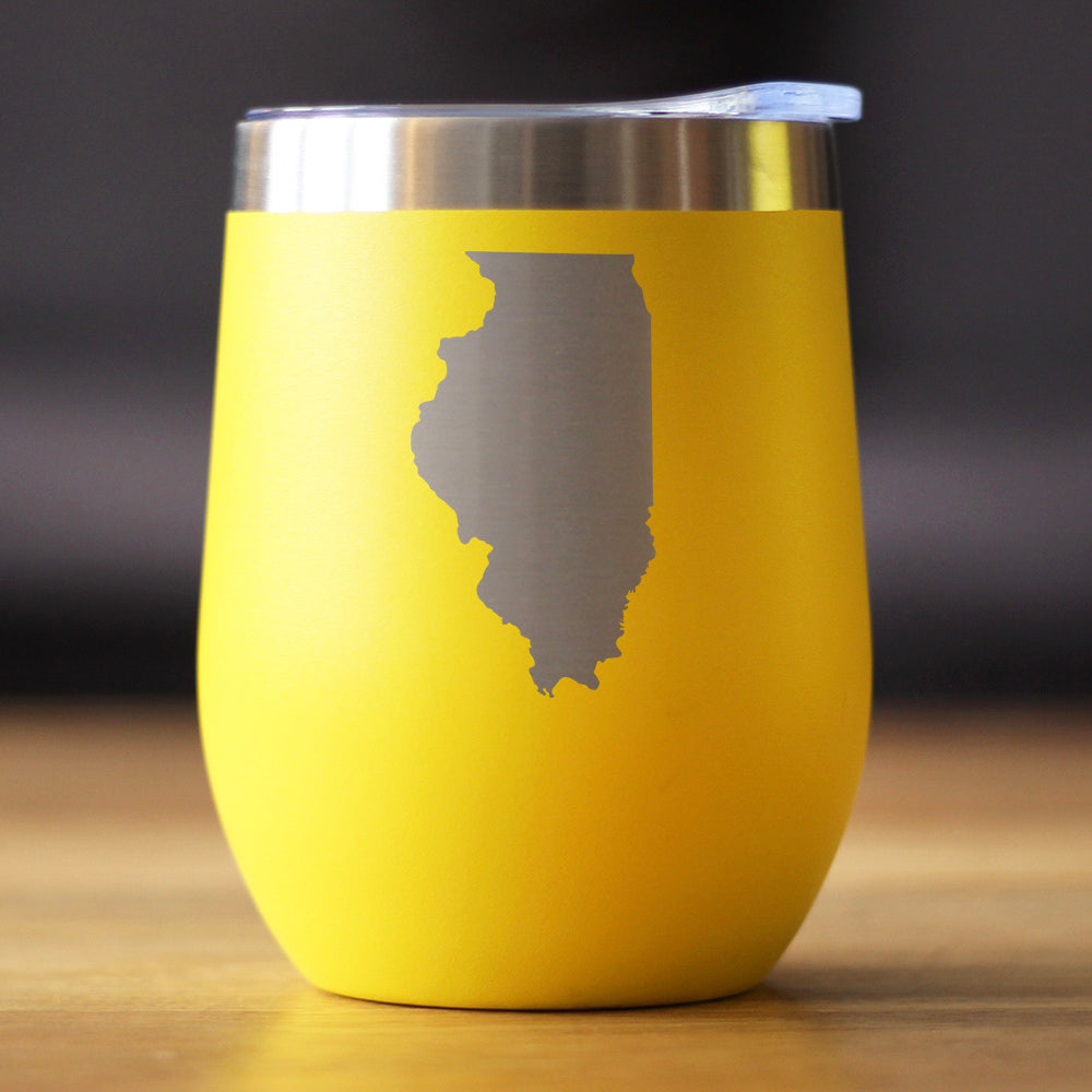 Illinois State Outline - Wine Tumbler