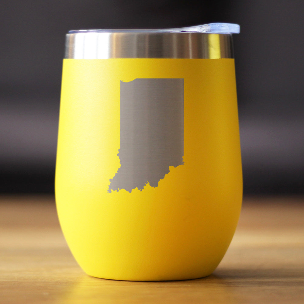 Indiana State Outline - Wine Tumbler