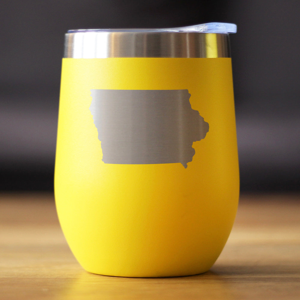 Iowa State Outline - Wine Tumbler