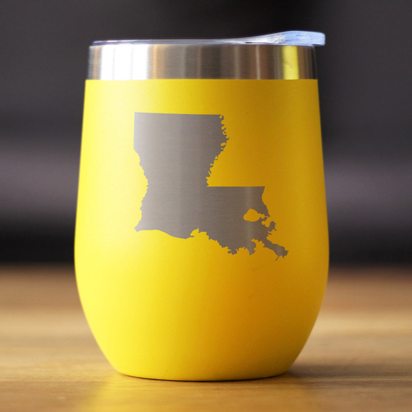 Louisiana State Outline - Wine Tumbler