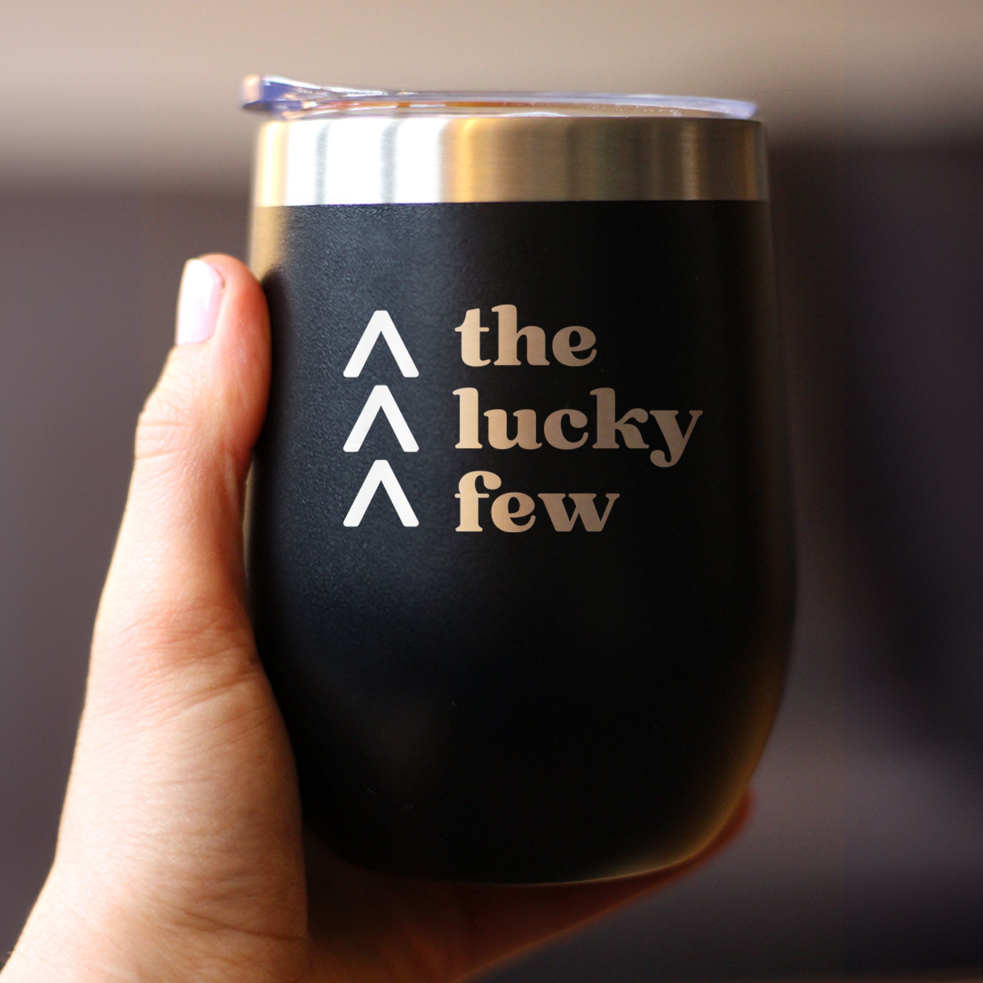 Lucky Few Insulated Wine Tumbler with Sliding Lid Down Syndrome Awareness Gifts for Adults 12oz Stainless Steel Tumbler