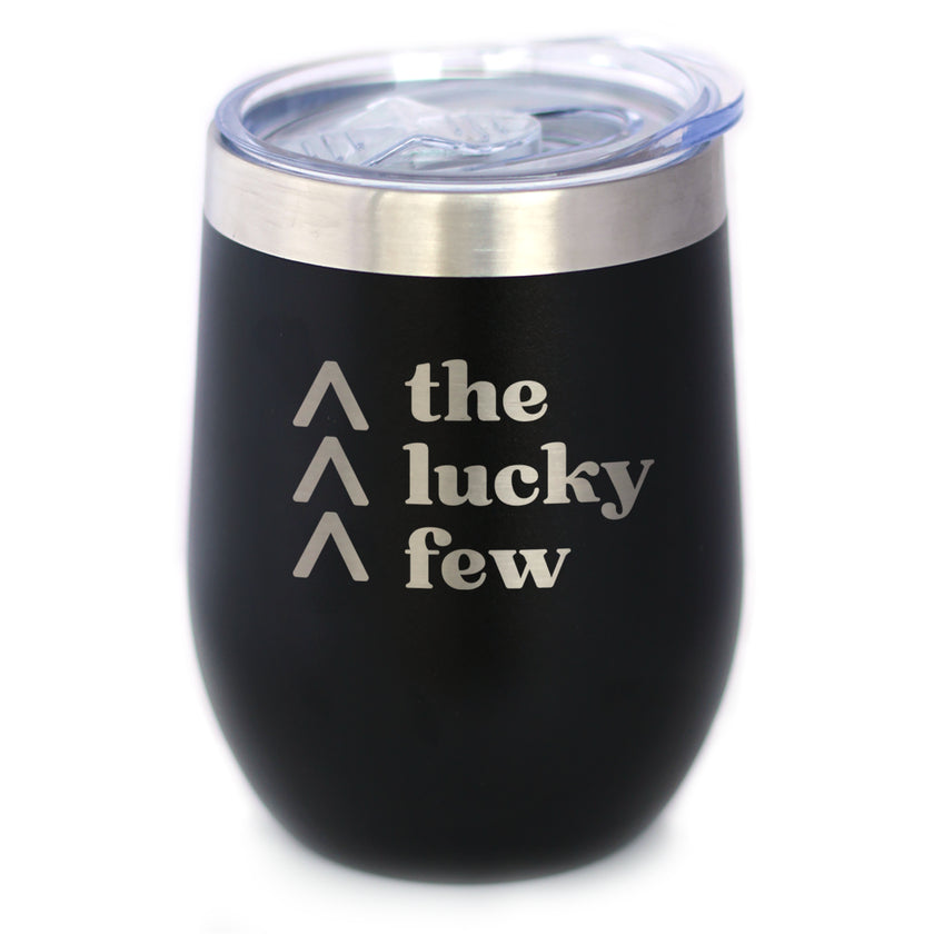 Lucky Few Insulated Wine Tumbler with Sliding Lid Down Syndrome Awareness Gifts for Adults 12oz Stainless Steel Tumbler