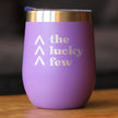 Lucky Few Insulated Wine Tumbler with Sliding Lid Down Syndrome Awareness Gifts for Adults 12oz Stainless Steel Tumbler