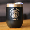 Mahjong Vibes - Insulated Wine Tumbler with Sliding Lid Themed Gifts for Mahjongers 12oz Stainless Steel Tumbler