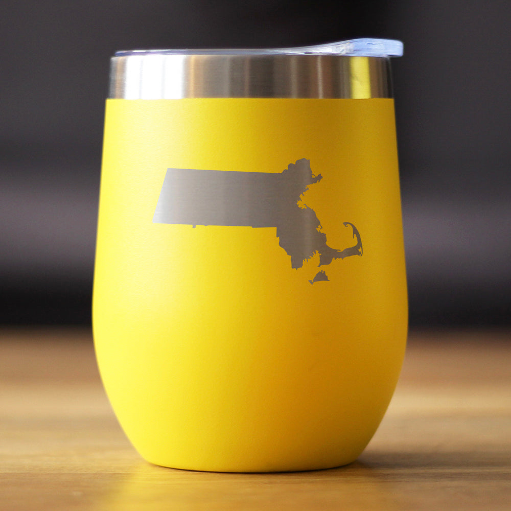 Massachusetts State Outline - Wine Tumbler