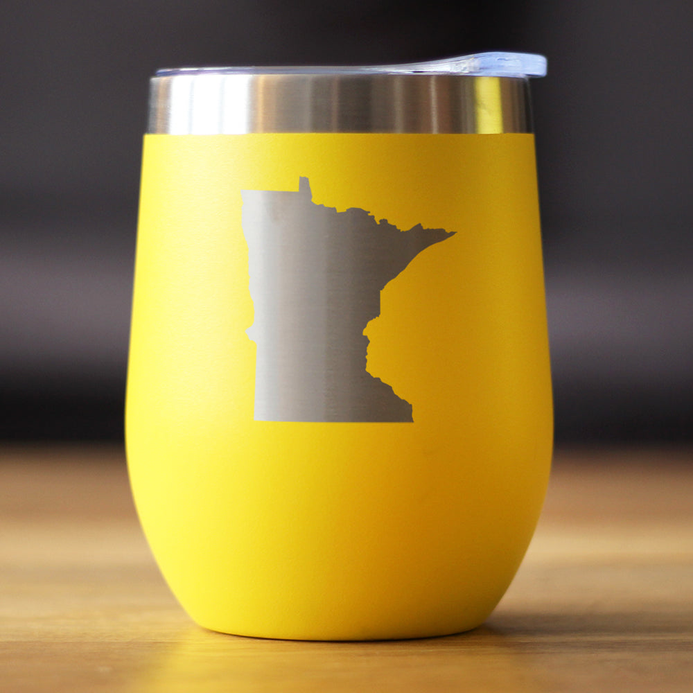 Minnesota State Outline - Wine Tumbler