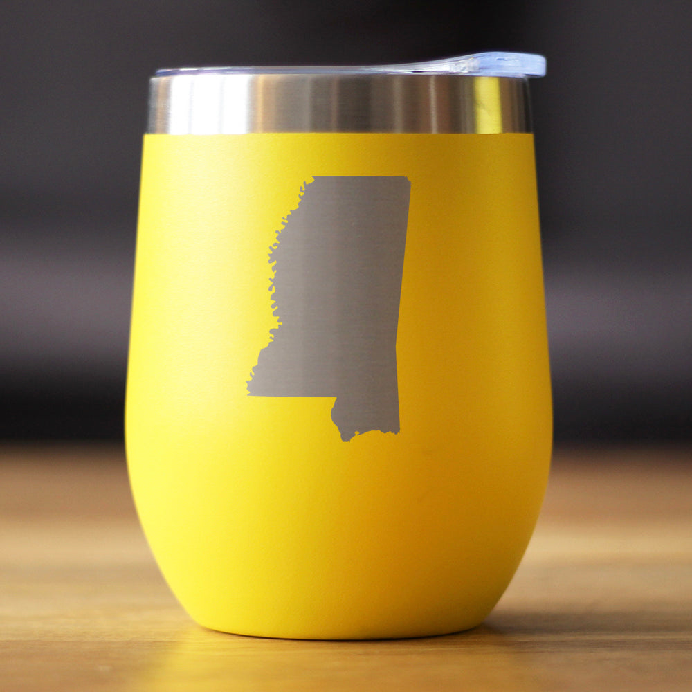 Mississippi State Outline - Wine Tumbler