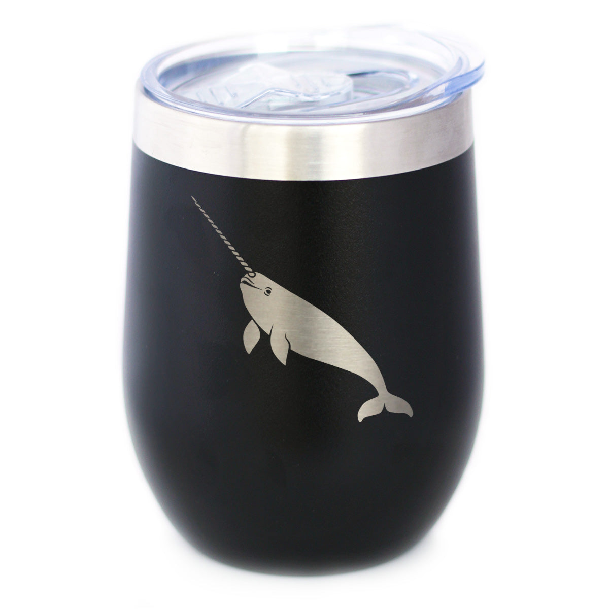 Narwhal Insulated Wine Tumbler with Sliding Lid Cute Narwhal Gifts 12oz Stainless Steel Tumbler