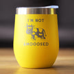 Not Amooosed - Wine Tumbler Glass with Sliding Lid - Stainless Steel Insulated Mug - Funny Cow Themed Decor and Gifts