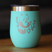 Panda - Wine Tumbler Glass with Sliding Lid - Stainless Steel Insulated Mug - Unique Panda Bear Gifts for Women and Men