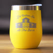 Rather Be At Barn - Wine Tumbler Cup with Sliding Lid - Stainless Steel Insulated Mug - Farmhouse Gifts & Decor