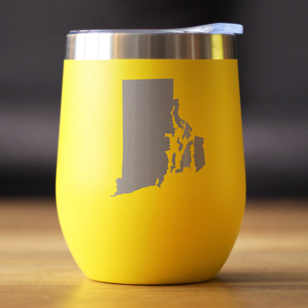 Rhode Island State Outline - Wine Tumbler