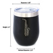 Saxophone Insulated Wine Tumbler with Sliding Lid Gifts for Musicians 12oz Stainless Steel Tumbler