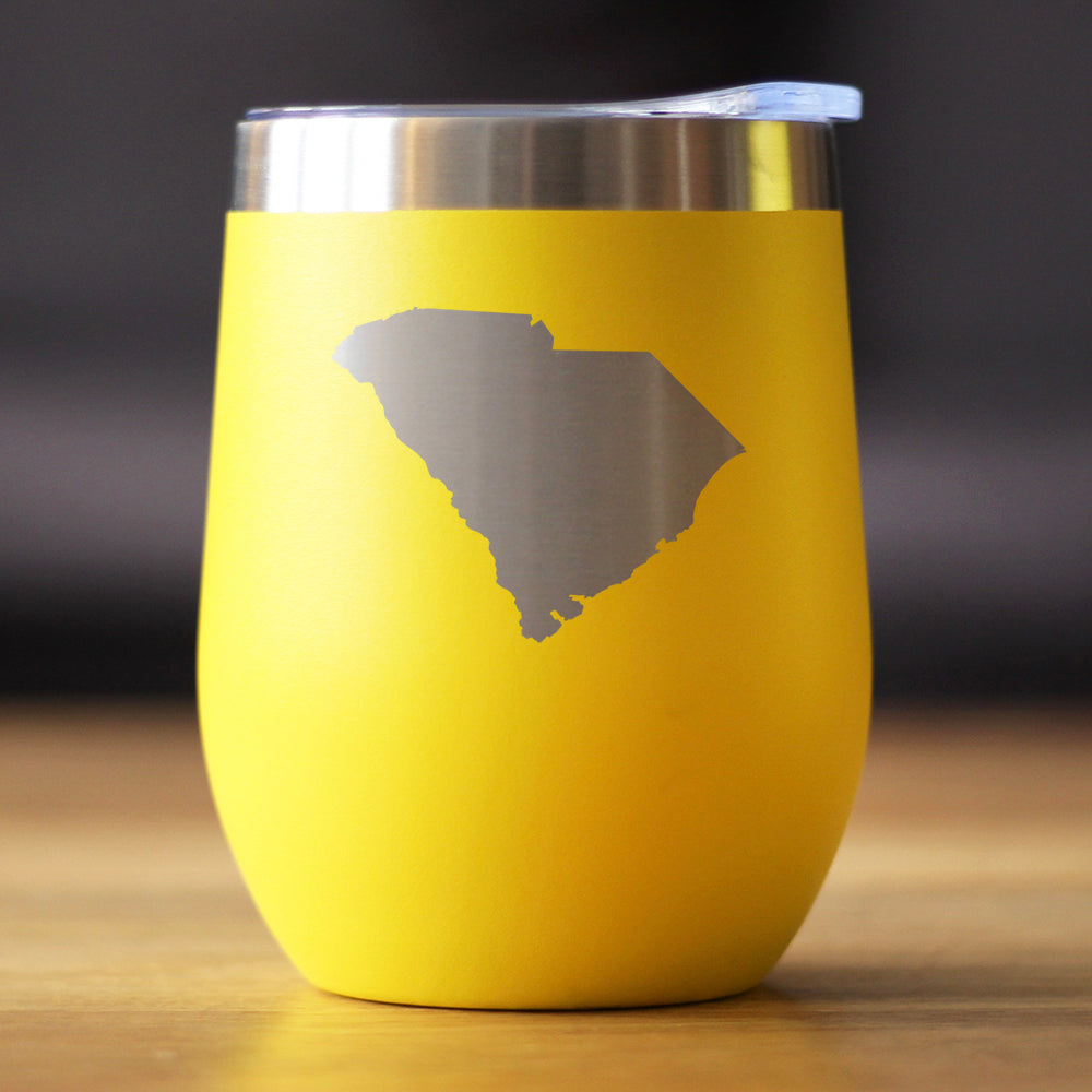 South Carolina State Outline - Wine Tumbler