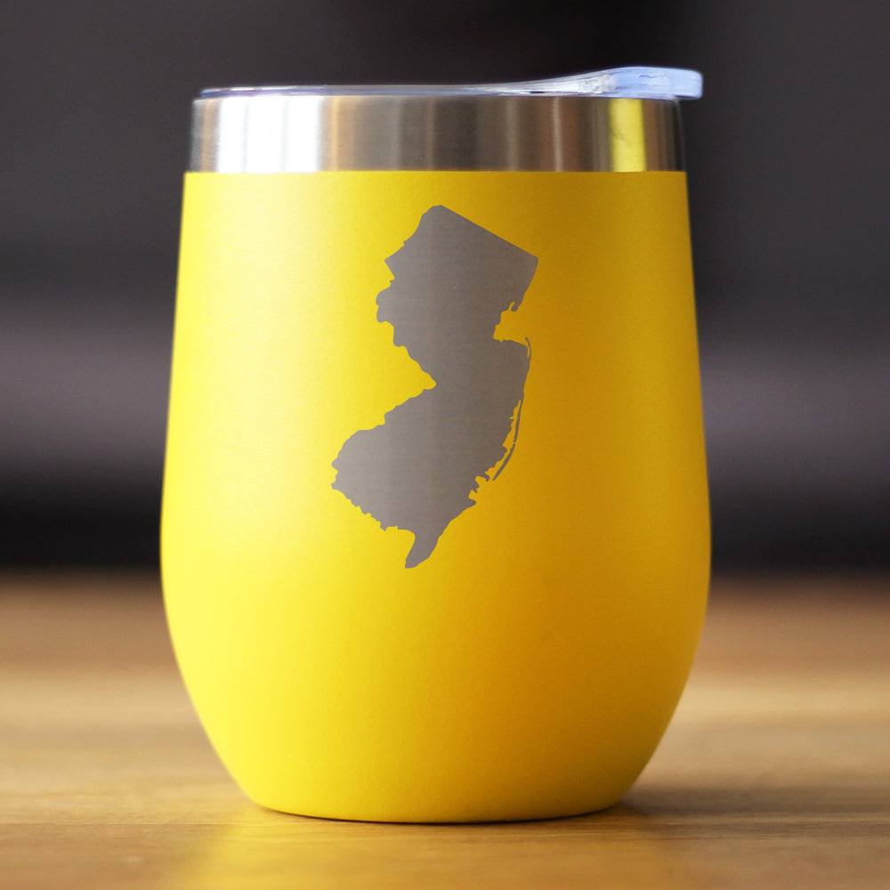 New Jersey Sate Outline - Wine Tumbler