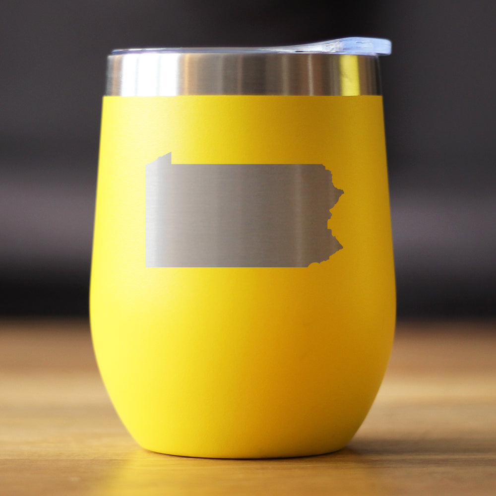 Pennsylvania Sate Outline - Wine Tumbler