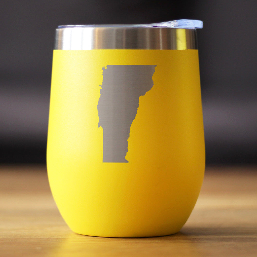 Vermont State Outline - Wine Tumbler