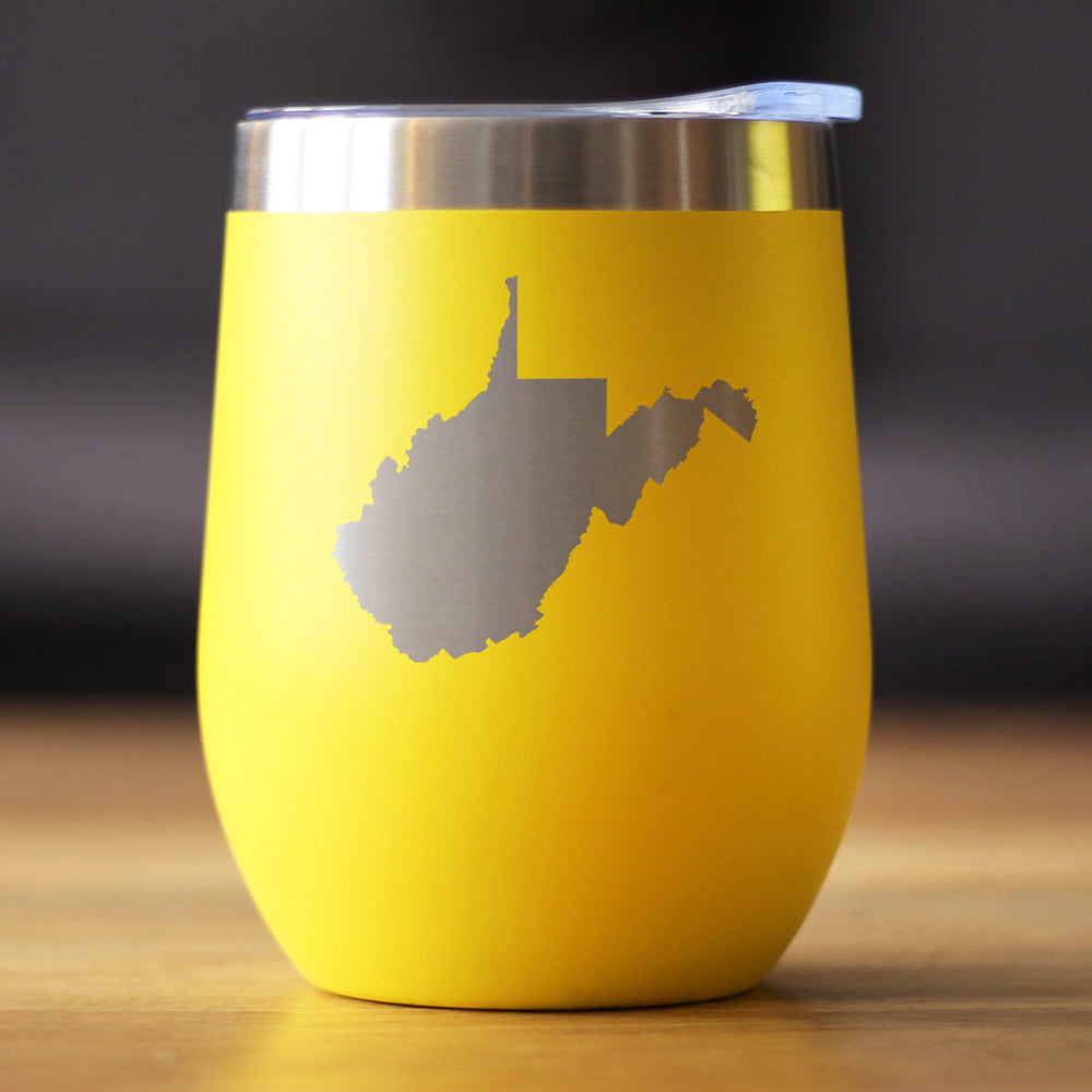 West Virginia State Outline - Wine Tumbler