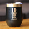 10th Anniversary Party Decor Insulated Wine Tumbler with Sliding Lid 10 Years Strong 12oz Stainless Steel Tumbler