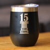 15th Anniversary Party Decor Insulated Wine Tumbler with Sliding Lid 15 Years Strong 12oz Stainless Steel Tumbler