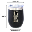 15th Anniversary Party Decor Insulated Wine Tumbler with Sliding Lid 15 Years Strong 12oz Stainless Steel Tumbler
