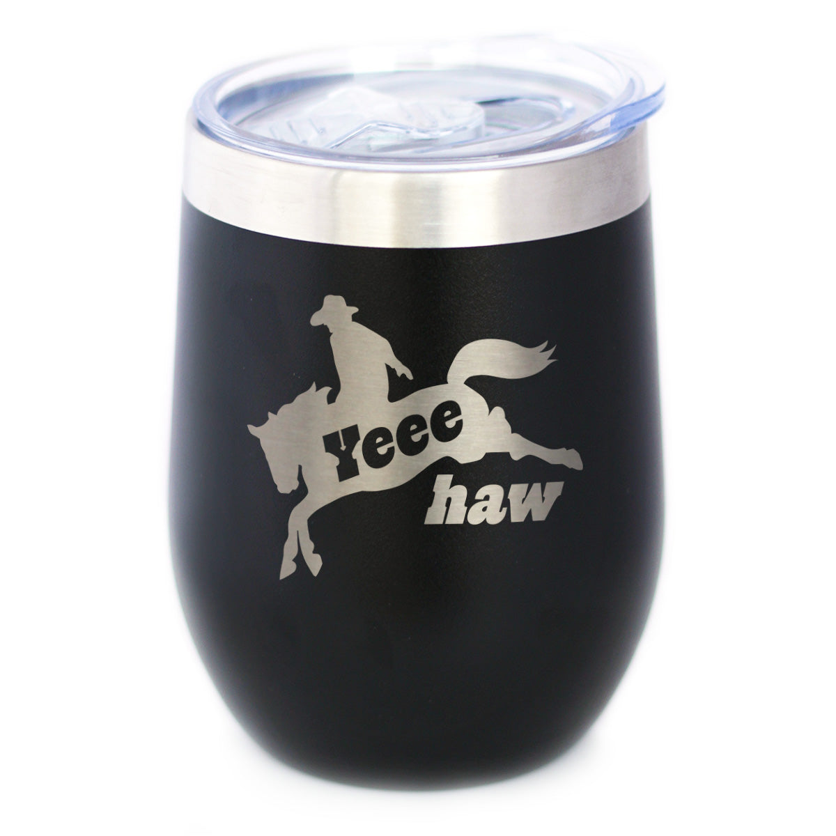 Yeehaw Insulated Wine Tumbler with Sliding Lid Rodeo Party Decorations &amp; Western Home Decor 12oz Stainless Steel Tumbler