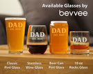 Dad Est 2025 - New Father Stemless Wine Glass Gift for First Time Parents - Bold 17 Oz Large Glasses