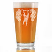 Orangutan Pint Glass for Beer - Fun Wild Animal Themed Decor and Gifts for Lovers of Apes and Monkeys - 16 Oz Glasses