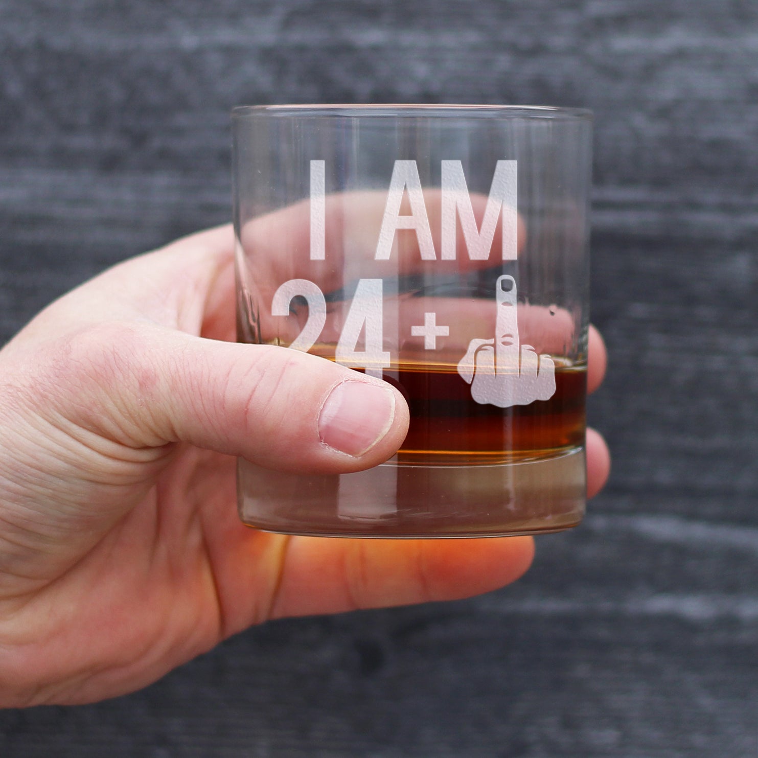 24 + 1 Middle Finger - 10 Ounce Rocks Glass