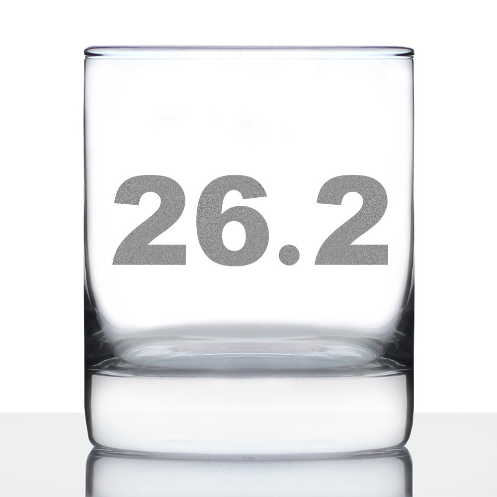 26.2 Marathon Whiskey Rocks Glass - Gifts for Marathon Runners - 10.25 oz Glasses