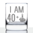 40 + 1 Middle Finger - Funny 41st Birthday Whiskey Rocks Glass Gifts for Men & Women Turning 41 - Fun Whisky Drinking Tumbler