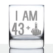 43 + 1 Middle Finger - 10 Ounce Rocks Glass