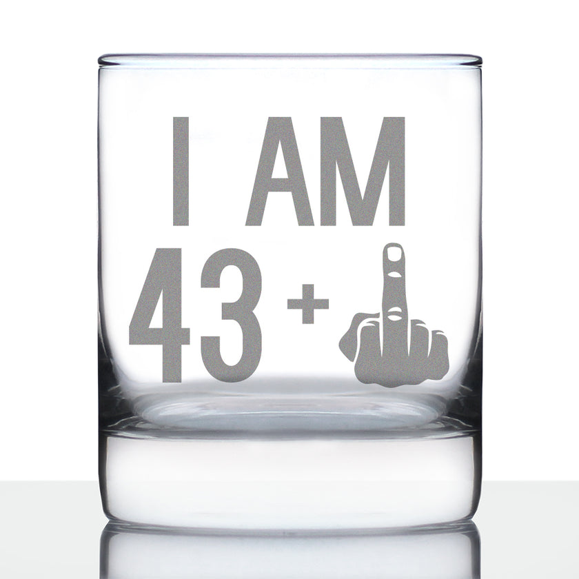 43 + 1 Middle Finger - 10 Ounce Rocks Glass
