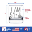 51 + 1 Middle Finger - Funny 52nd Birthday Whiskey Rocks Glass Gifts for Men & Women Turning 52 - Fun Whisky Drinking Tumbler