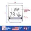 79 + 1 Middle Finger - Funny 80th Birthday Whiskey Rocks Glass Gifts for Men & Women Turning 80 - Fun Whisky Drinking Tumbler