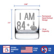 84 + 1 Middle Finger - Funny 85th Birthday Whiskey Rocks Glass Gifts for Men & Women Turning 85 - Fun Whisky Drinking Tumbler