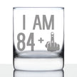 84 + 1 Middle Finger - Funny 85th Birthday Whiskey Rocks Glass Gifts for Men & Women Turning 85 - Fun Whisky Drinking Tumbler
