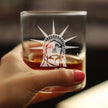 America 250 Statue of Liberty Profile Engraved Rocks Glass America250 Official for 250th Anniversary of the USA Weighted Whiskey Glasses - 10.25 oz