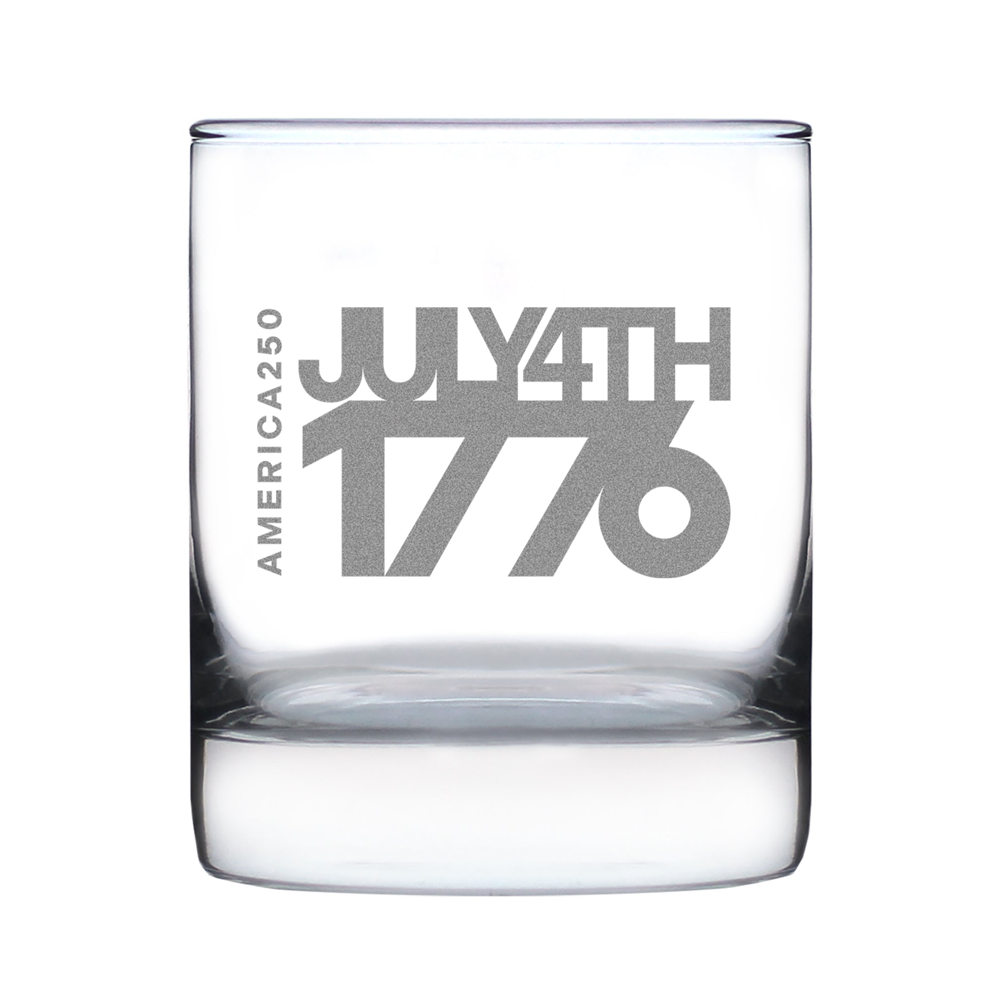 America 250 July 4 1776 Engraved Rocks Glass America250 Official for 250th Anniversary of the USA Weighted Whiskey Glasses - 10.25 oz