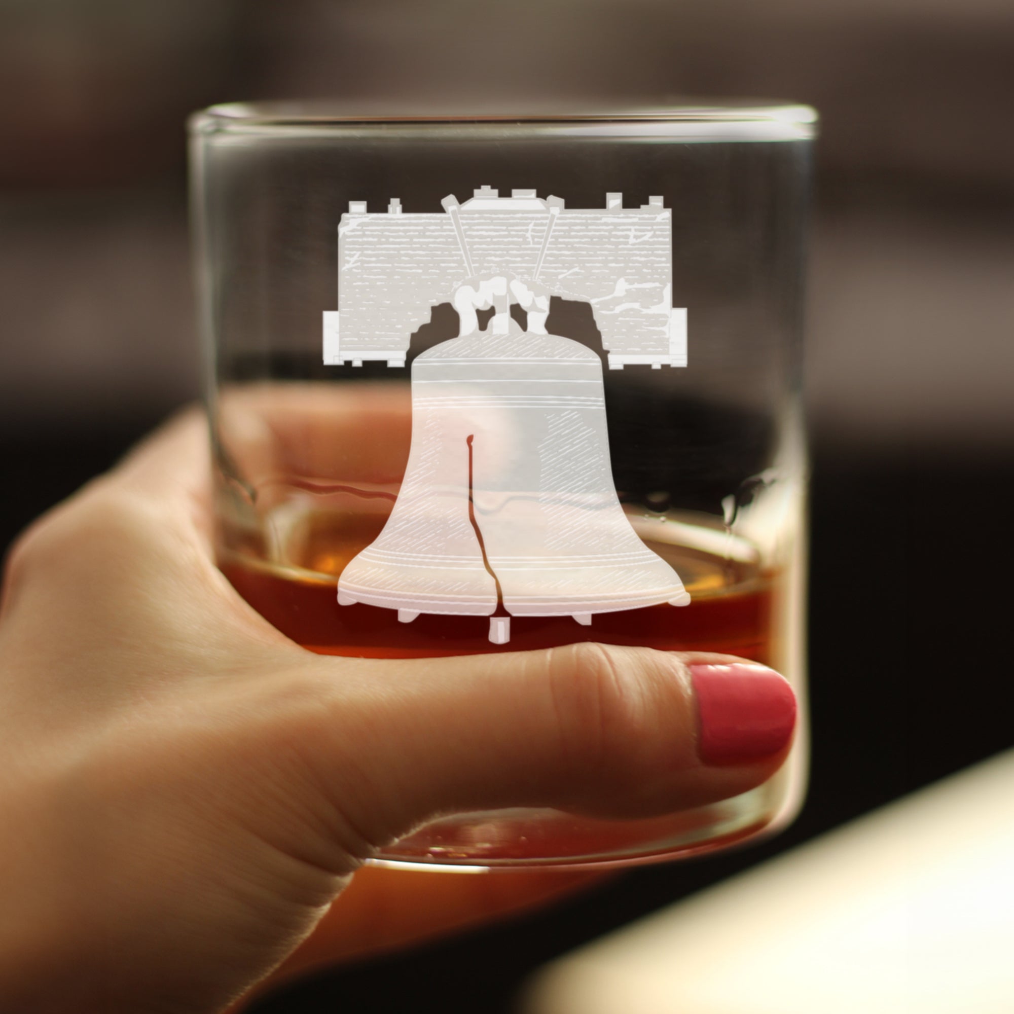 America 250 Liberty Bell Engraved Rocks Glass America250 Official for 250th Anniversary of the USA Weighted Whiskey Glasses - 10.25 oz