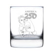 America 250 Rosie the Riveter Engraved Rocks Glass America250 Official for 250th Anniversary of the USA Weighted Whiskey Glasses - 10.25 oz