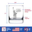 America 250 Statue of Liberty Engraved Rocks Glass America250 Official for 250th Anniversary of the USA Weighted Whiskey Glasses - 10.25 oz