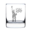 America 250 Statue of Liberty Engraved Rocks Glass America250 Official for 250th Anniversary of the USA Weighted Whiskey Glasses - 10.25 oz