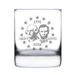 America 250 Washington Lincoln Engraved Rocks Glass America250 Official for 250th Anniversary of the USA Weighted Whiskey Glasses - 10.25 oz