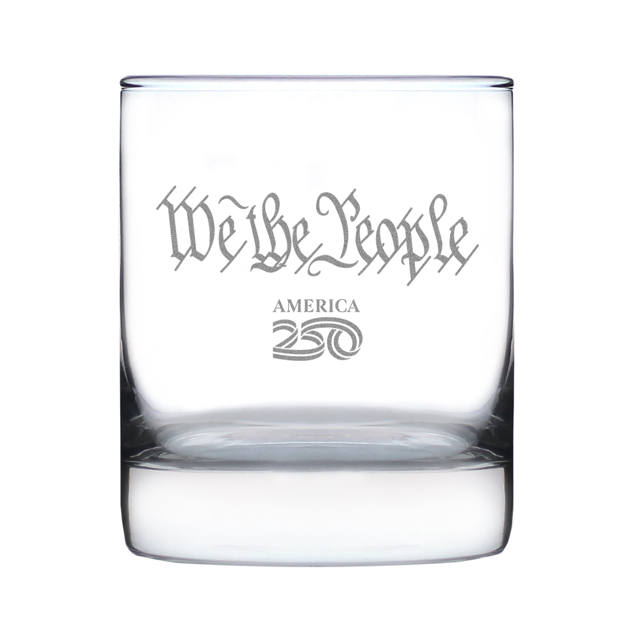America 250 We the People Engraved Rocks Glass America250 Official for 250th Anniversary of the USA Weighted Whiskey Glasses - 10.25 oz