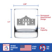 The Alamo Whiskey Rocks Glass - State of Texas Gifts and Souvenirs for Texans - 10.25 oz Glasses