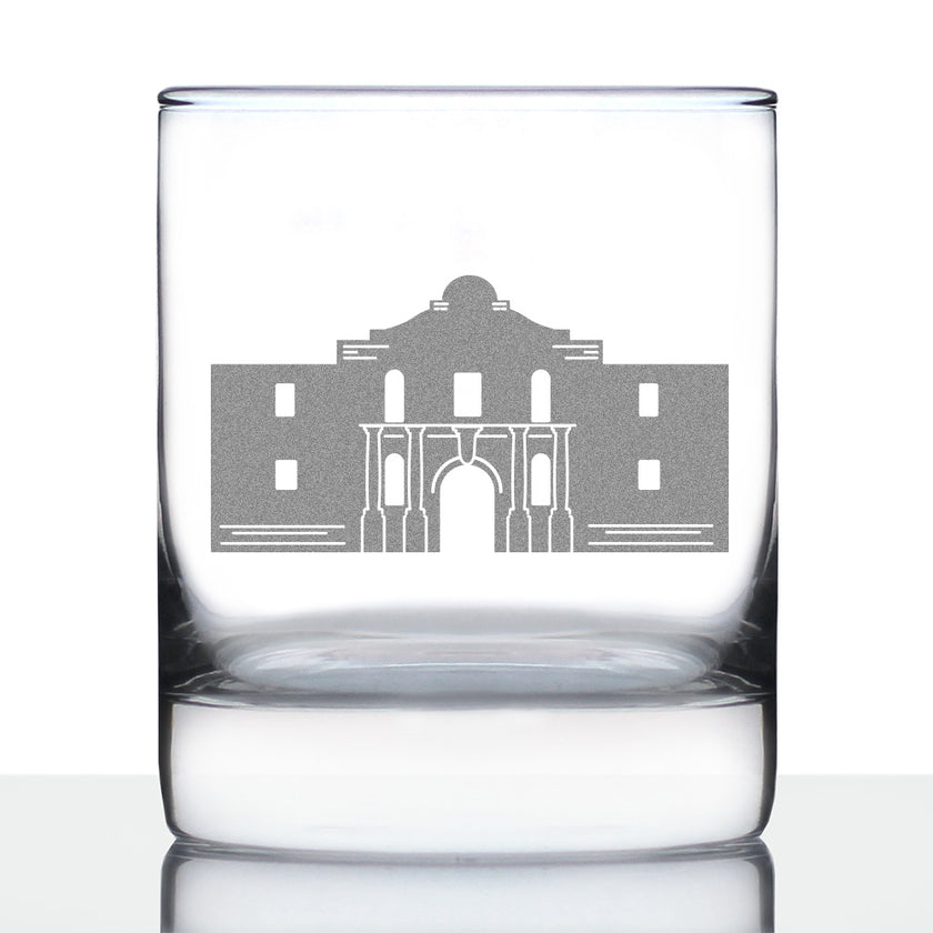 The Alamo Whiskey Rocks Glass - State of Texas Gifts and Souvenirs for Texans - 10.25 oz Glasses